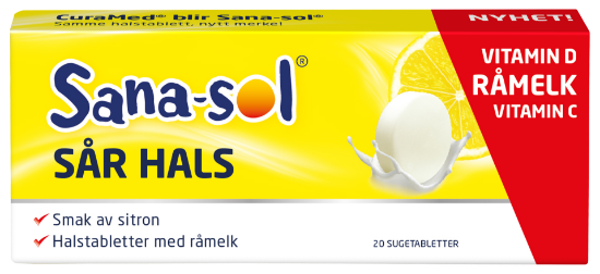 Sana-Sol Sår Hals – Sugetabletter med sitronsmak (20 stk)