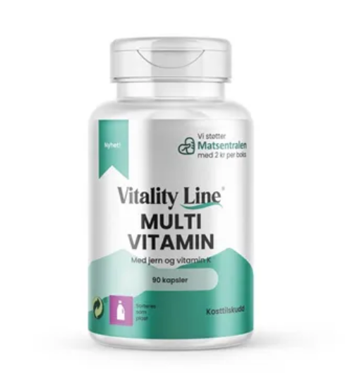 Vitality Line Multivitamin med jern (90 kapsler)