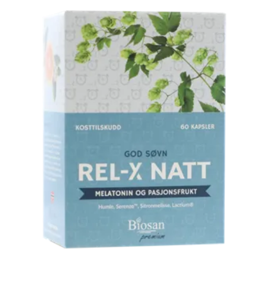 Biosan Rel-X Natt – kosttilskudd med melatonin og urter 