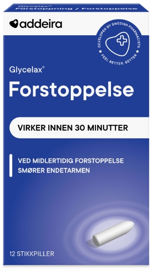 Addeira Glycelax® Forstoppelse stikkpiller 12 stk