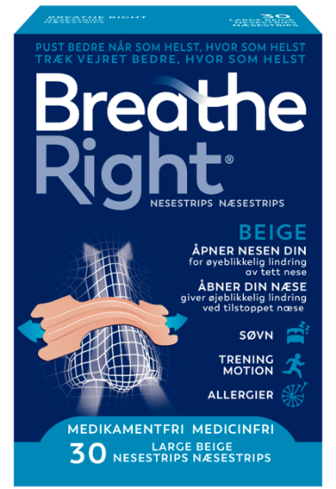 Breathe Right Tan Nesestrip Large | Bedre pust og mindre snorking 30 stk