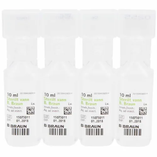 Sterilt vann B. Braun oppløsningsvæske 20×10 ml plastampuller