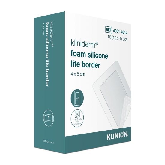 Kliniderm Foam Silicone Lite Border skumbandasje 4×5 cm pakke med 10 stk