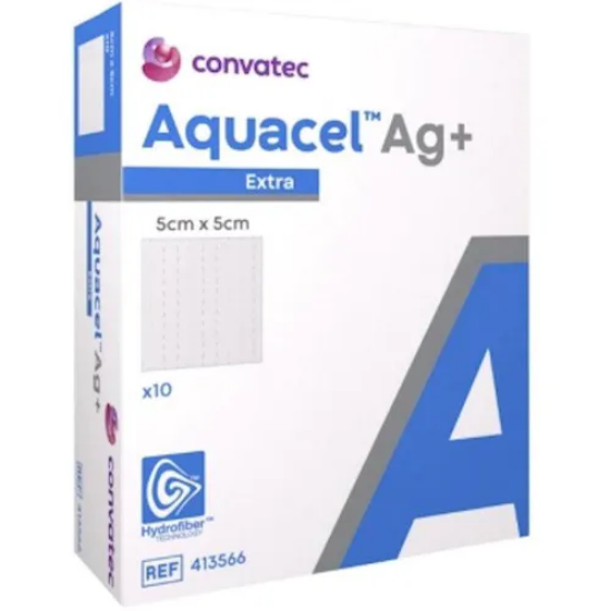 Aquacel Ag+ Extra bandasje 5 cm x 5 cm 10 stk