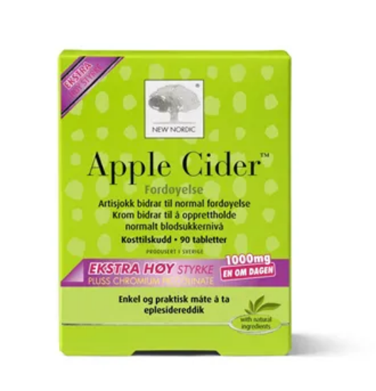 Apple Cider™ Mega Strength 90 tabletter – 1000 mg eplesidereddik per tablett