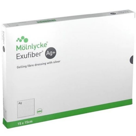 Exufiber Ag+ geldannende sølvbandasje 15×15 cm