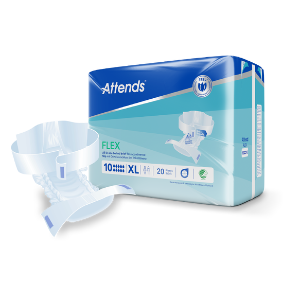 Attends Flex 10 XL beltebleier – Ekstra høy absorpsjon – 22 stk