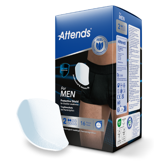 Attends for Men 2 – Diskré innlegg med middels absorbering