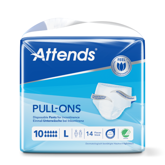 Attends Pull‑Ons 10 L – pakke med 14 stk bleiebukser
