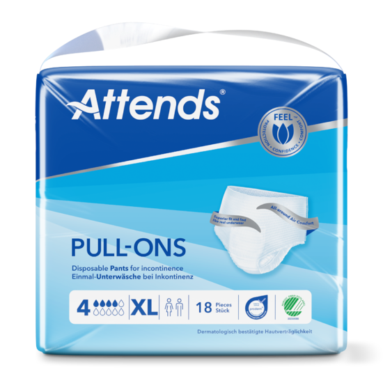 Attends Pull‑Ons 4 XL – pakke med 18 stk bleiebukser