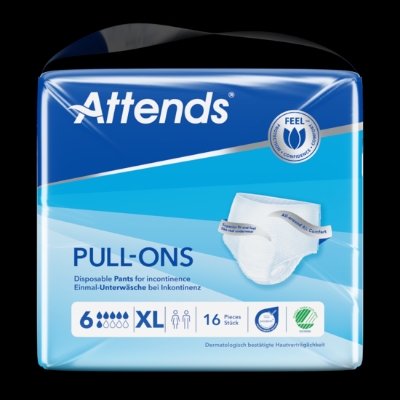 Attends Pull-Ons 6 XL – Bleiebukse for urinlekkasje | 16 stk