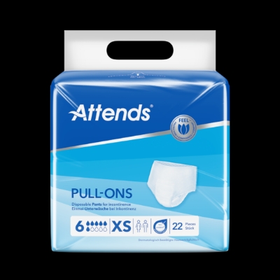 Attends Pull-Ons 6 XS – Bleiebukse for urinlekkasje | 22 stk