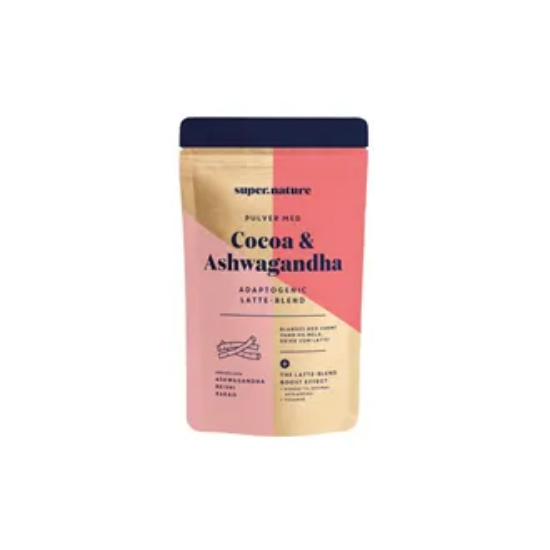 Supernature Cocoa Ashwagandha 150 g – adaptogen kakao for ro og balanse"