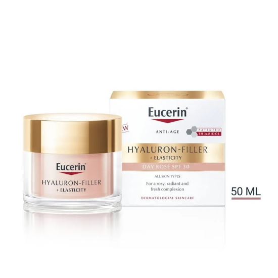 Eucerin Hyaluron‑Filler + Elasticity Day Cream Rose SPF30 50 ml krukke