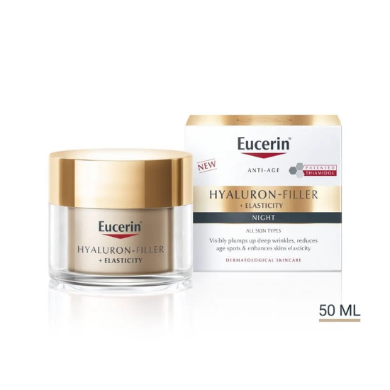 Eucerin Hyaluron‑Filler + Elasticity Night Cream 50 ml krukke
