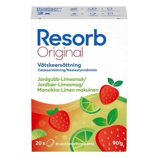 Resorb Original Jordbær‑Lime – Elektrolytter 20 stk