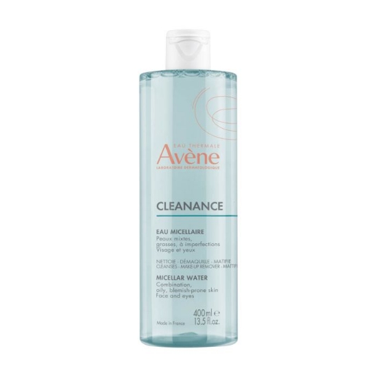Avène Cleanance Micellar Water 400 ml – skånsomt micellærvann for fet og uren hud.