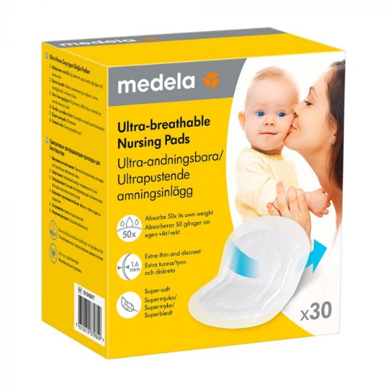 Medela Ultrapustende Ammeinnlegg 30 stk – myke, pustende og absorberende ammeinnlegg