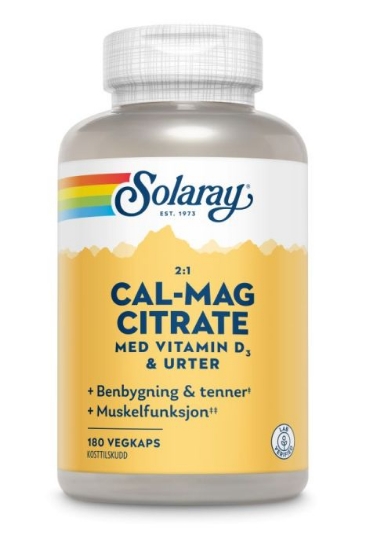 Solaray Cal‑Mag 2:1 M/D Citrate Veg 90 kapsle