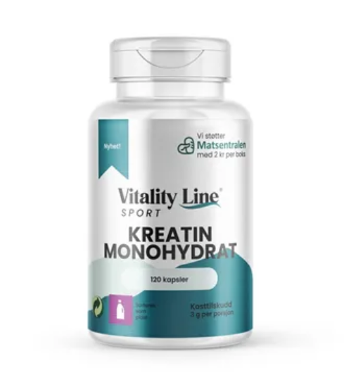 Vitality Line Sport Kreatin – 120 kapsler | Styrke & eksplosivitet