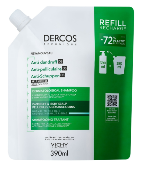 Vichy Dercos Eco-Refill Anti-Dandruff Shampoo Normal To Oily Hair 390 ml