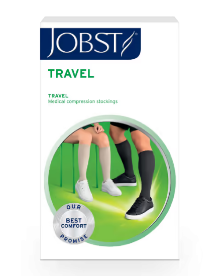 Jobst Travel K1 kne støttestrømpe sort str 43 – 1 par | Reisekompresjon