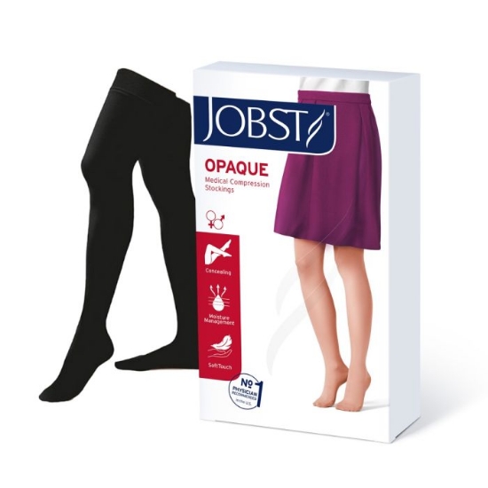 Jobst Opaque K1 lår kompresjonsstrømpe sort XL – klasse 1, 1 par
