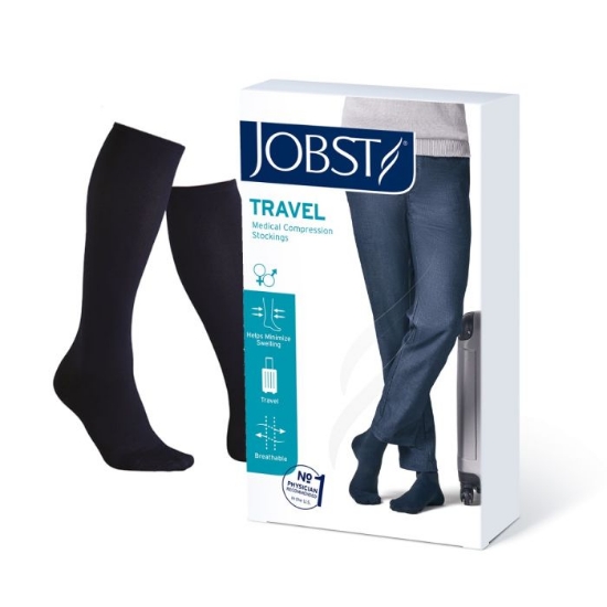 Jobst Travel K1 kne sort str 3 (41/42) – reisestrømpe klasse 1