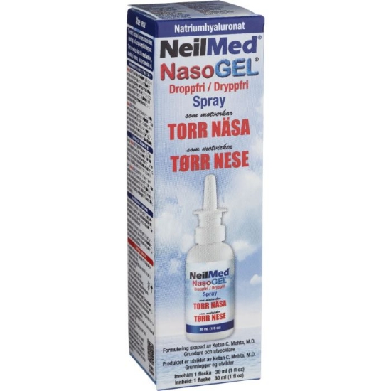 NeilMed NasoGel Spray 30 ml | Gelbasert spray for tørr nese og bihuler