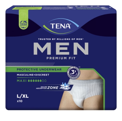 Tena Men Premium Fit Protective Underwear Maxi L/XL – 10 stk