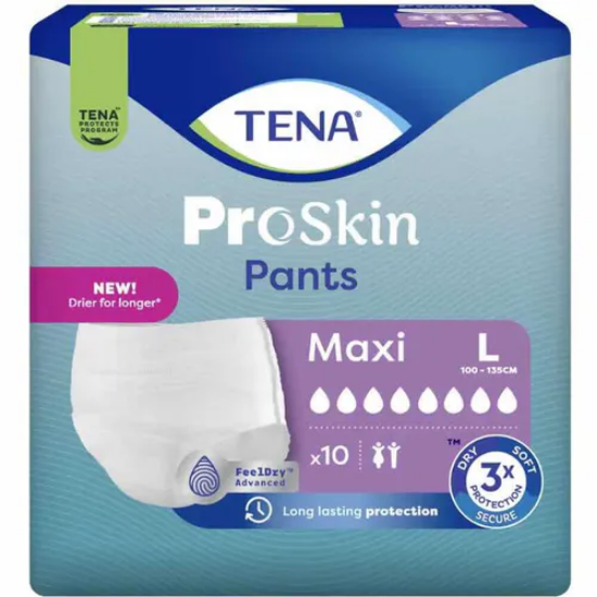 TENA Pants Maxi L | Buksebleie med maksimal absorpsjon – 10 stk