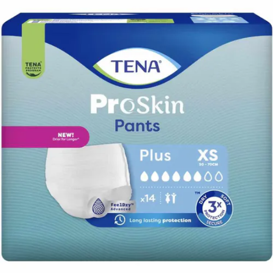 TENA Pants Plus XS | Buksebleie med høy absorpsjon – 14 stk