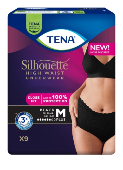 TENA Silhouette Pants Plus High Waist Medium Sort – 9 stk