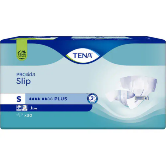 TENA Slip Plus Small 30 stk – alt‑i‑ett inkontinensbleie 