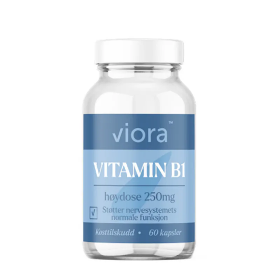 Viora Høydose Vitamin B1 (Tiamin) 250 mg – 60 veganske kapsler