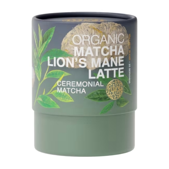 Tulsi Matcha Lion’s Mane Latte Økologisk 50 g – Adaptogen latteblanding