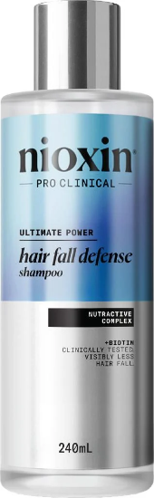 Nioxin Hair Fall Defense Shampoo 240 ml profesjonell sjampo mot hårtap og tynt hår