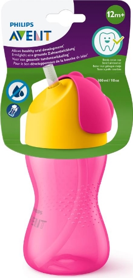 Avent Straw Cup Rosa/gul, 1 stk.