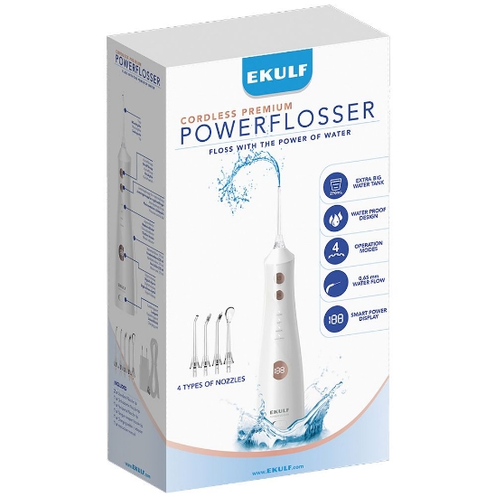 EKULF PowerFlosser Premium White Munnskyller (1 stk)