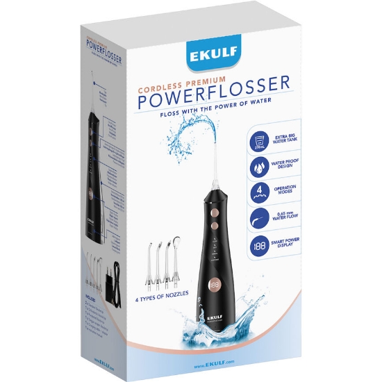 EKULF PowerFlosser Premium Black Munnskyller (1 stk)