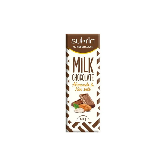 Sukrin Melkesjokolade Mandler og Havsalt 40 g