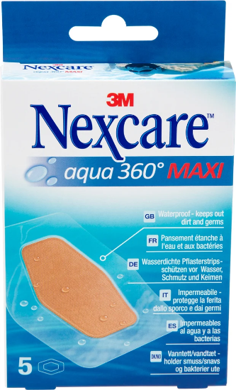 Nexcare Aqua 360 Maxi Vanntett Bandasje (5 stk)