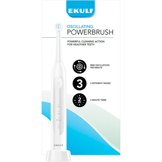 Ekulf PowerBrush White Elektrisk Tannbørste (1 stk)