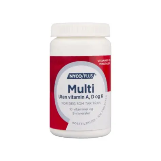 Nycoplus Multi uten vitamin A, D og K (100 tabletter)