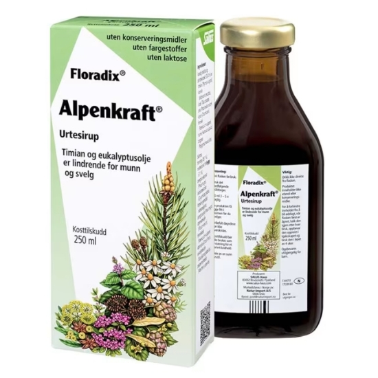 Floradix Alpenkraft 250 ml | Urte- og Hostesirup for Luftveiene