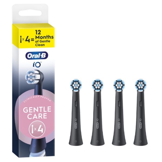 Oral-B iO Gentle Care Børstehoder Black 4-pack | Kjøp