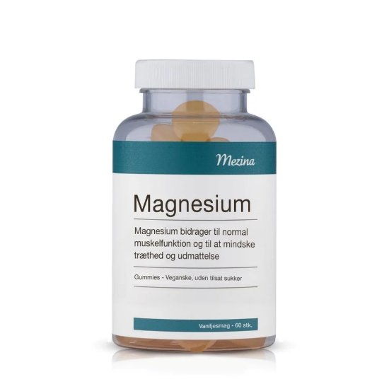 Mezina Magnesium Gummies med mild vaniljesmak (60 stk)