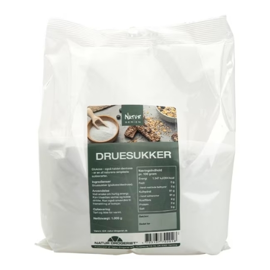 Druesukker 1000g Pulver | Ren Glukose / Dextrose 1kg